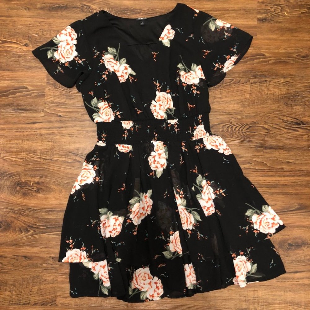 Torrid Floral Smocked Georgette Dress